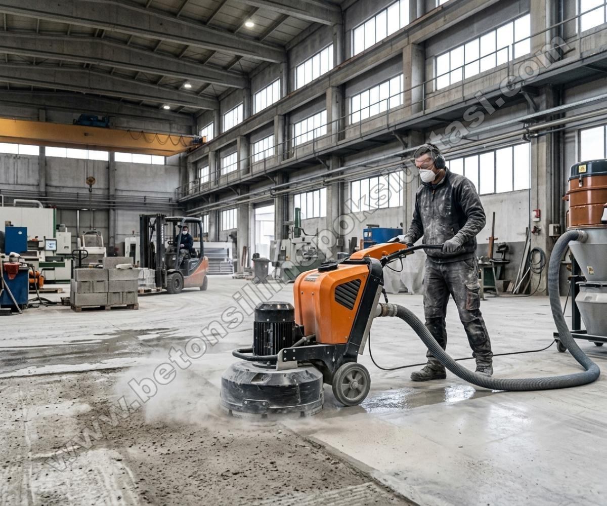 Beton yüzey düzeltme ve silim uygulaması
